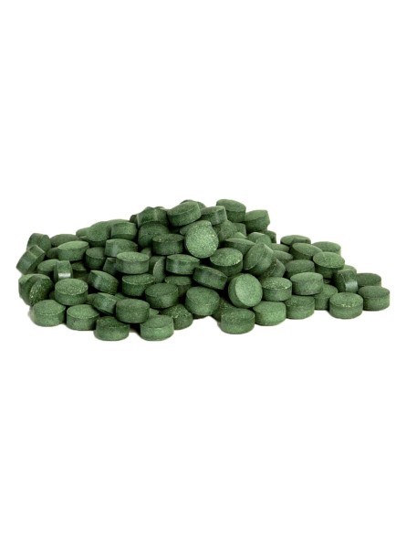 Comprimés de 617 mg., dont 400 mg. de Spiruline déshydratée, 89 mg. d'Acérola bio.