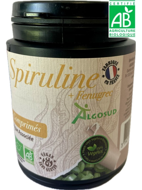 Spiruline Bio + Fenugrec Bio en comprimés  200 Comprimés