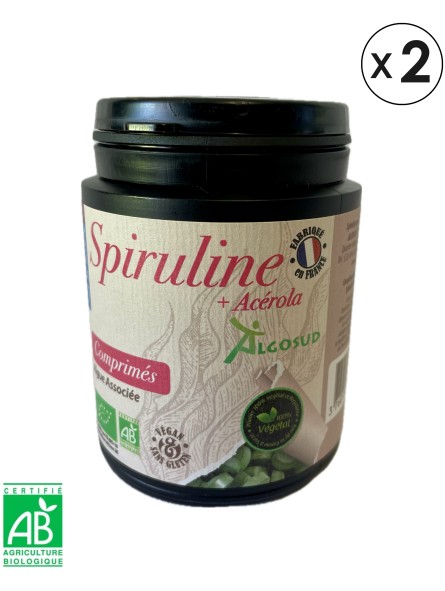 Spiruline Bio + Acérola Bio en comprimés x 2