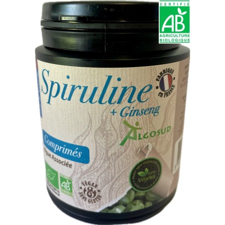 Spiruline Bio + Ginseng Bio en comprimés  200 Comprimés